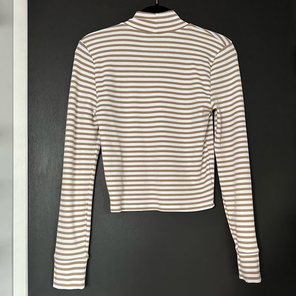 AEO Waffle Striped Long Sleeve Top - Size Large - Picture 3 of 6